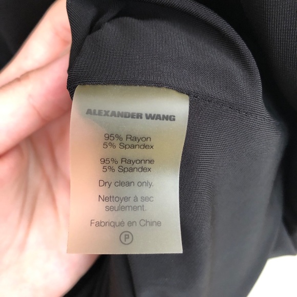 T ALEXANDER WANG V Neck Bodycon Slinky Black Midi Dress - Picture 6 of 7